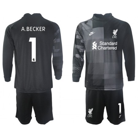 Billiga Fotbollströjor Liverpool A.BECKER 1 Målvakt Barn Tredje tröja 2021/22 Långärmad